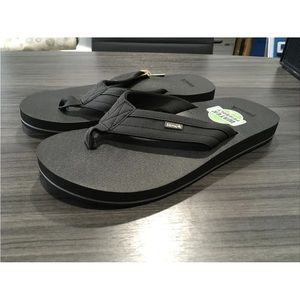 Sanuk Men’s Ziggy Sandals 1116734 Black Water Friendly Soft Top Foam Size 11